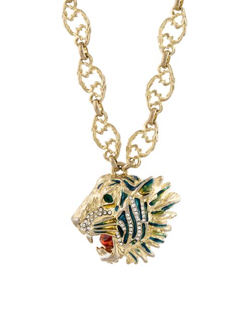 gucci tiger necklace red and green|Gucci tiger collection.